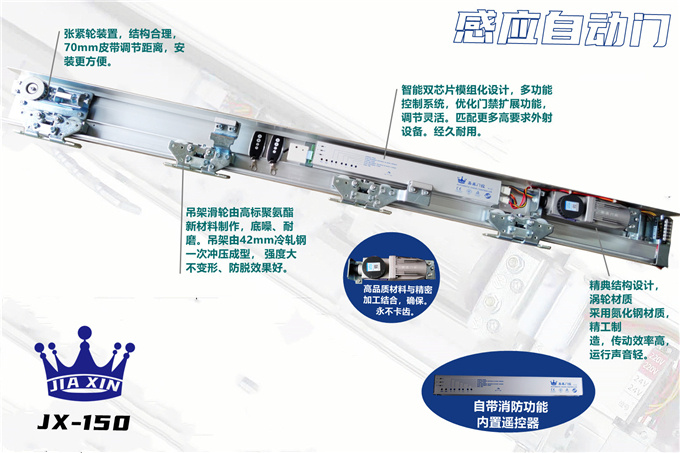 嘉鑫JX-150感应门自动门机组自动平移门电动玻璃门轨道自动移门